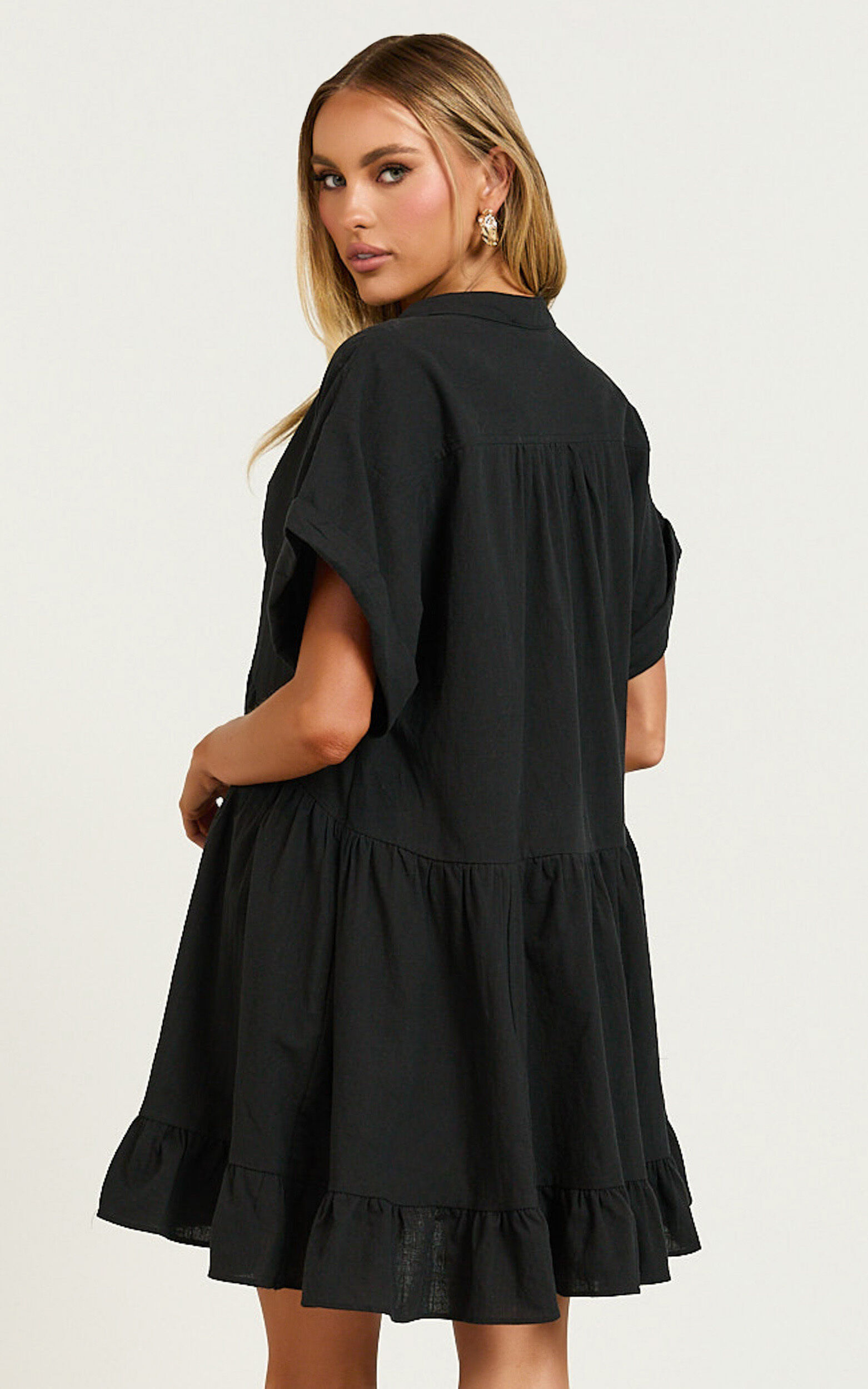 Frill hem smock dress sales