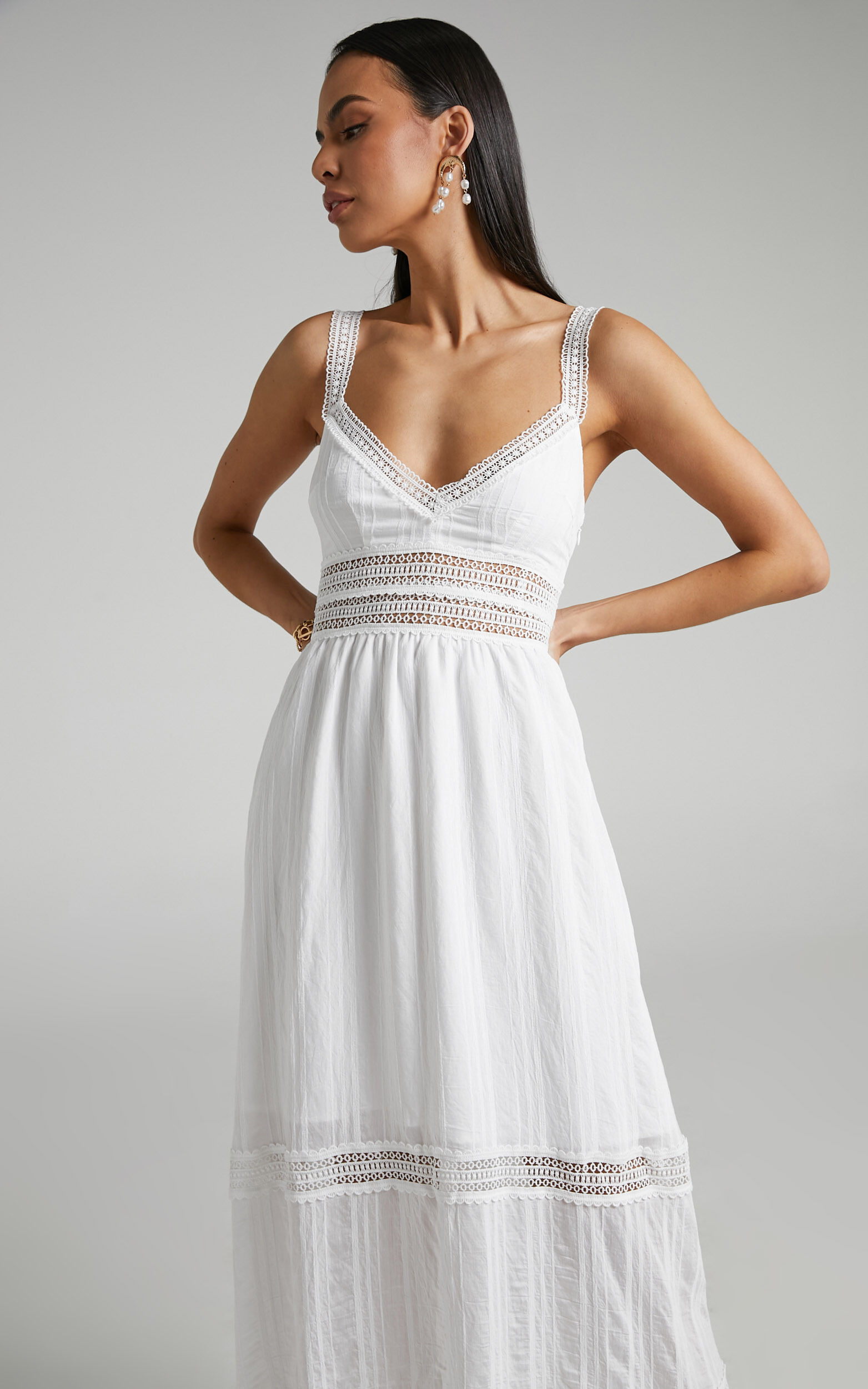 Angelique formal high slit lace dress sales