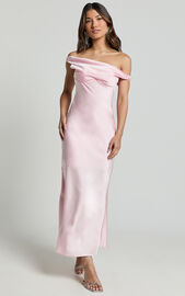 Alexia Midi Dress - One Shoulder Bust Slip Dress in Soft Pink | Showpo USA
