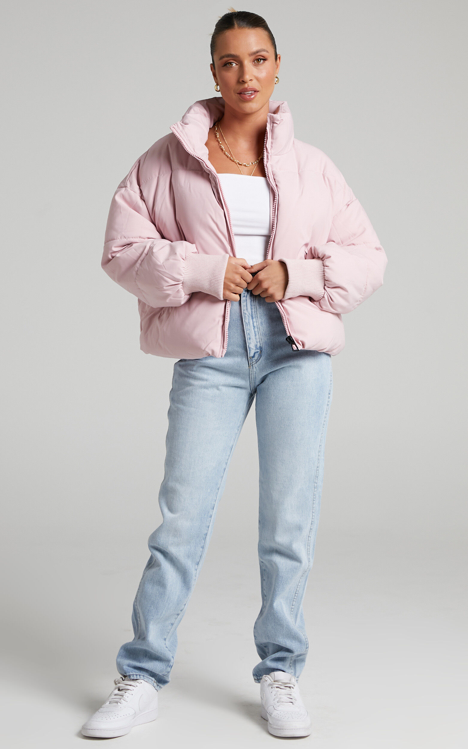 Pink deals coat puffer