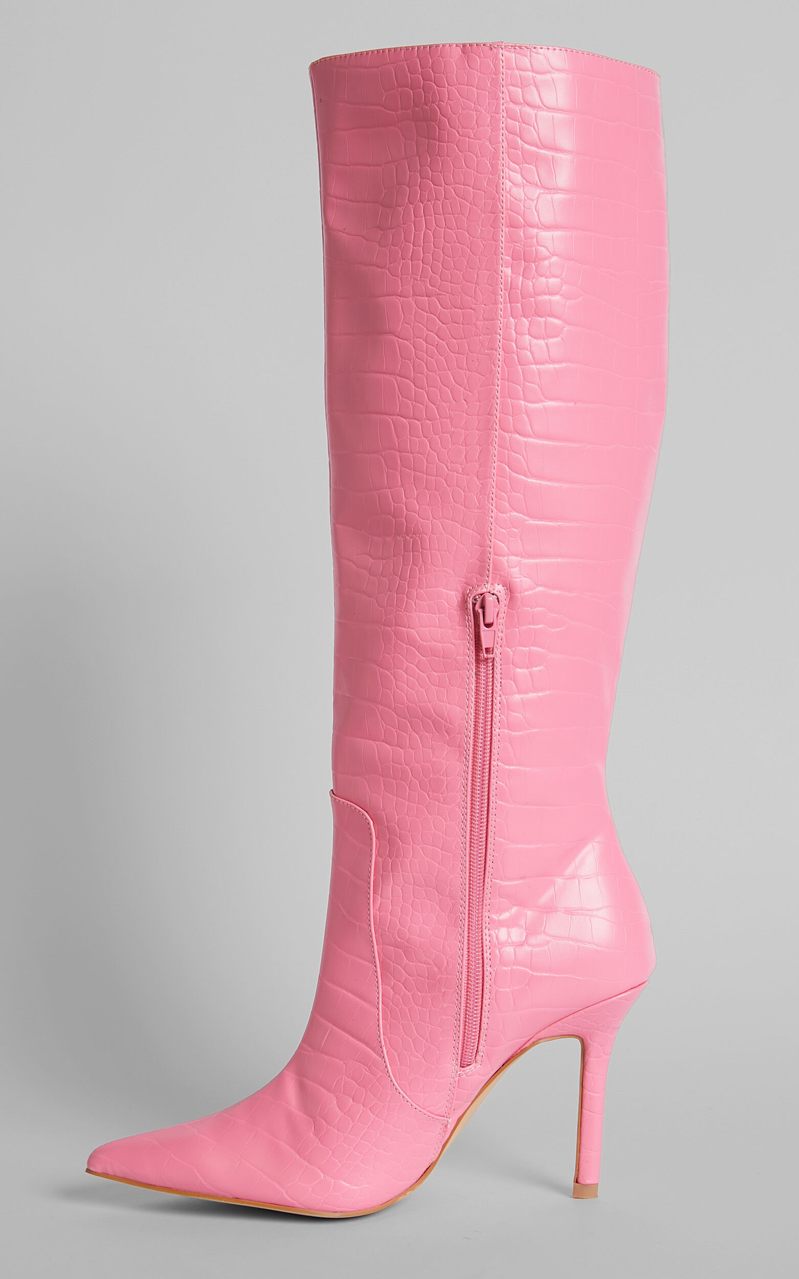 Pink croc shop boots