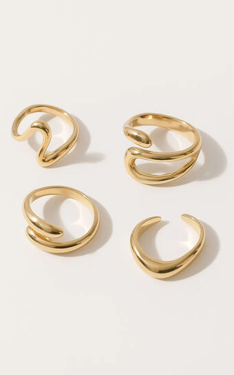Thelma 4 Ring Pack in Gold
