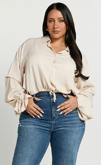 Wanda Shirt - Button Up Shirt in Beige