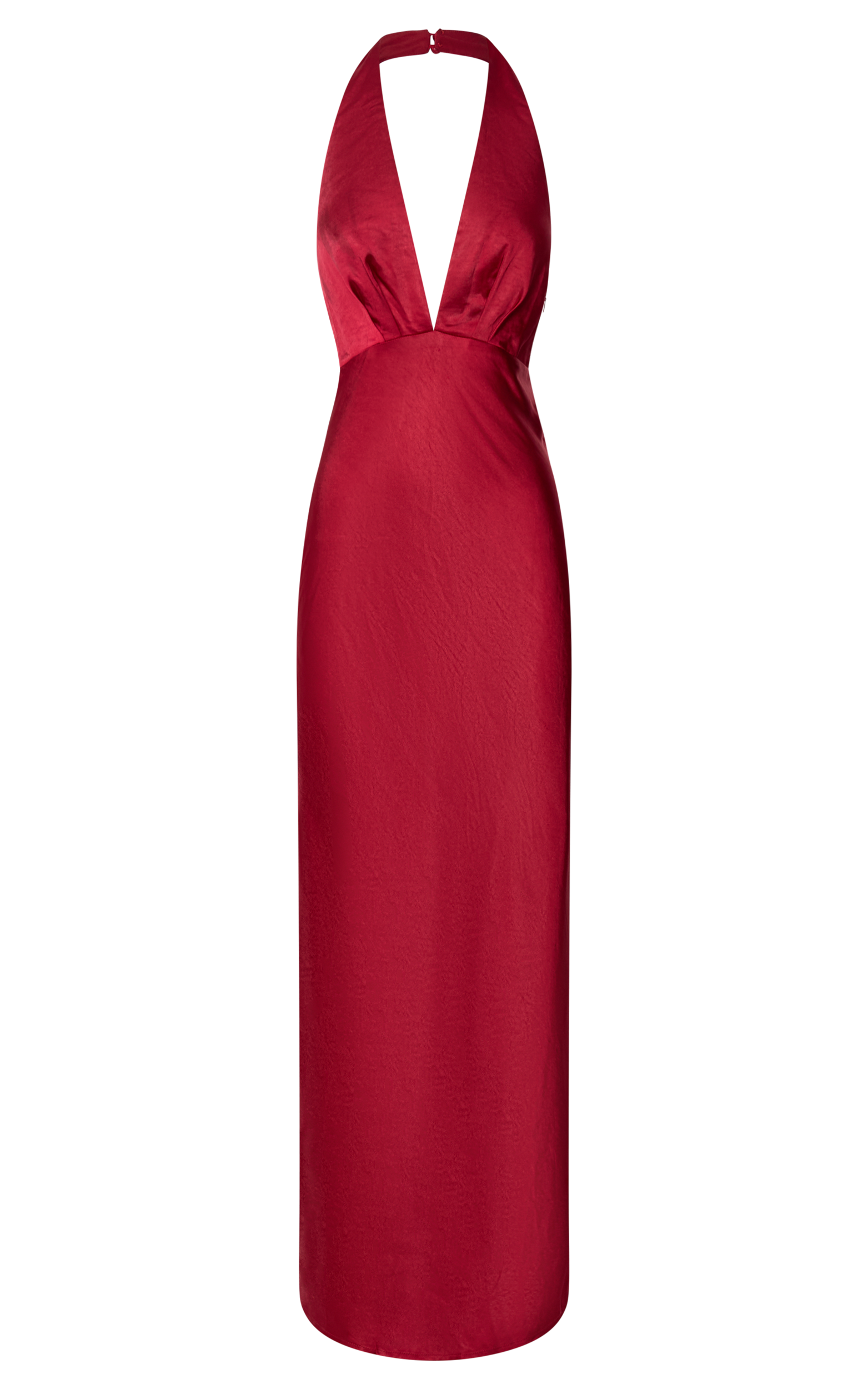 Cady Maxi Dress - Ruched Bust Rosette Detail Satin Dress in Red | Showpo