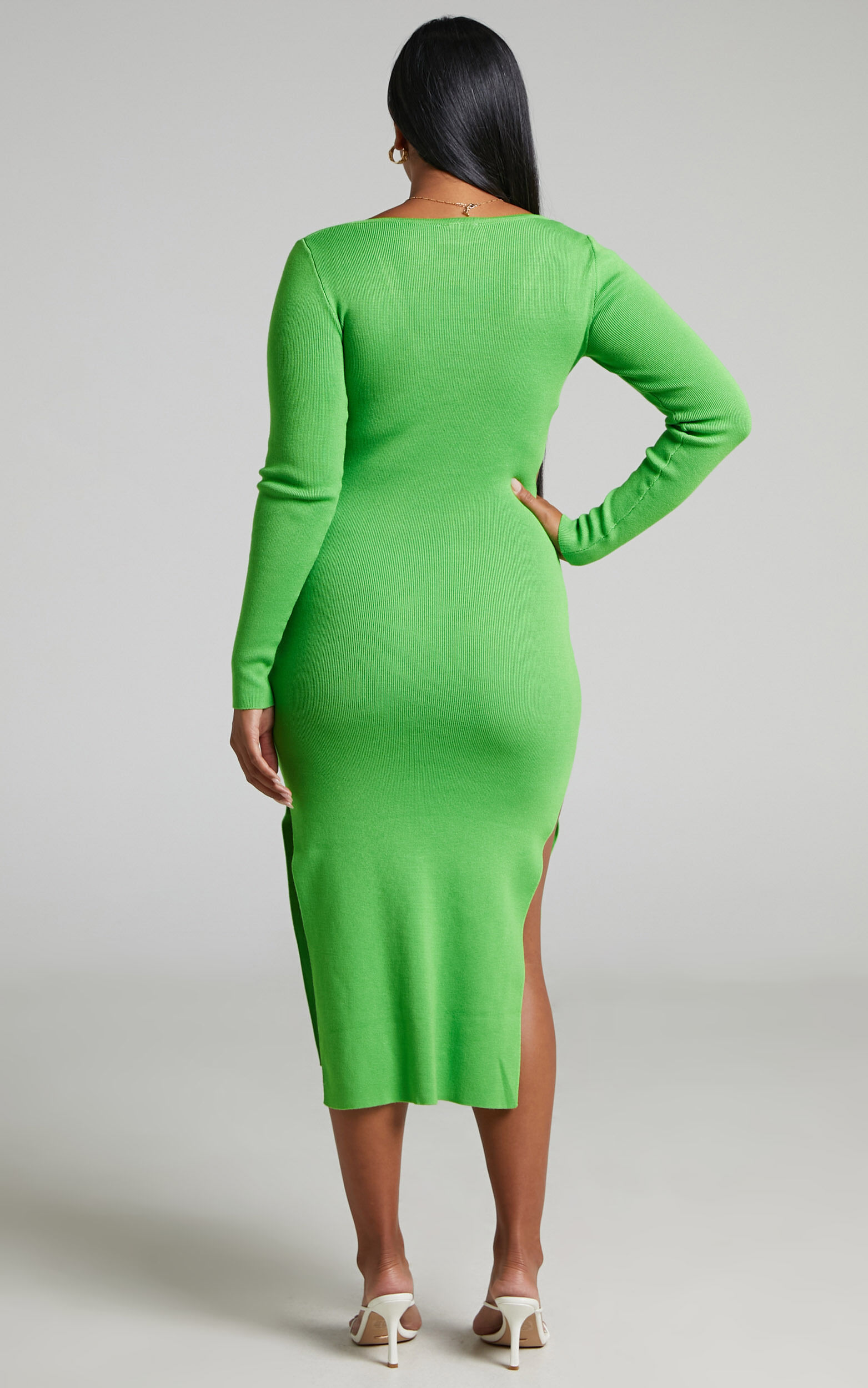 Lime green bodycon midi dress store