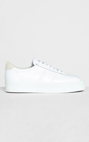 Superga - 2854 Club3 Leasuew Sneakers in White Beige Lt Sand