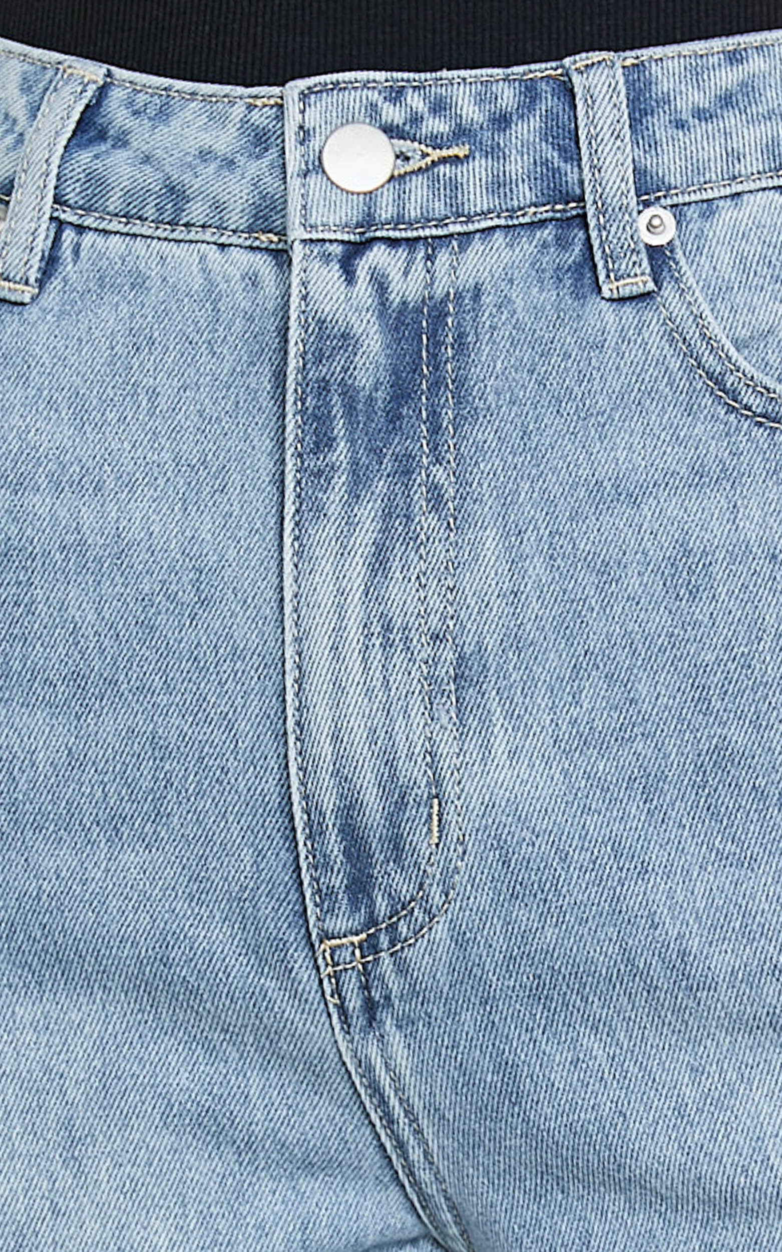 Billie Jeans - High Waisted Cotton Distressed Mom Denim
