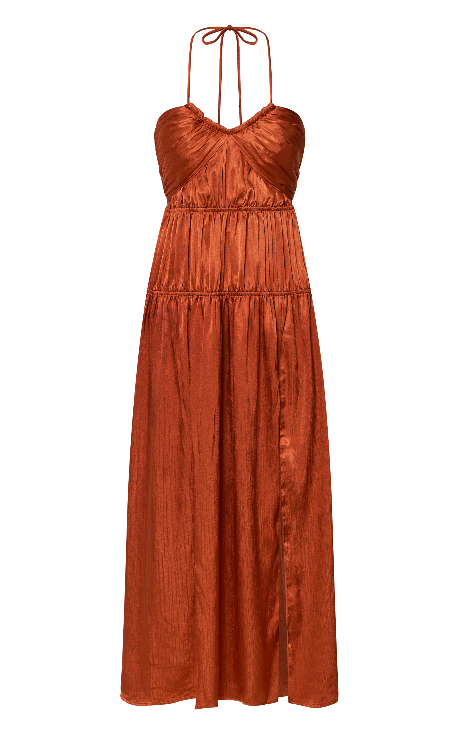 Tall Rust Mesh Detail Open Bust Dress