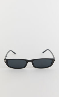 Colette Sunglasses - Small Rectangle Sunglasses in Black