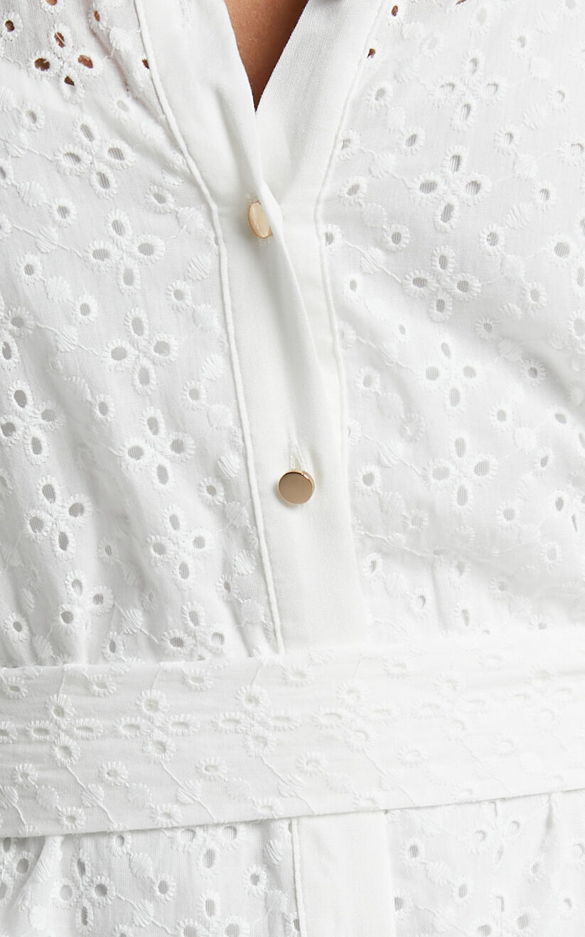 White broderie hot sale anglaise shirt dress