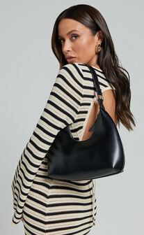 Calabasas Bag - PU Shoulder Bag in Black