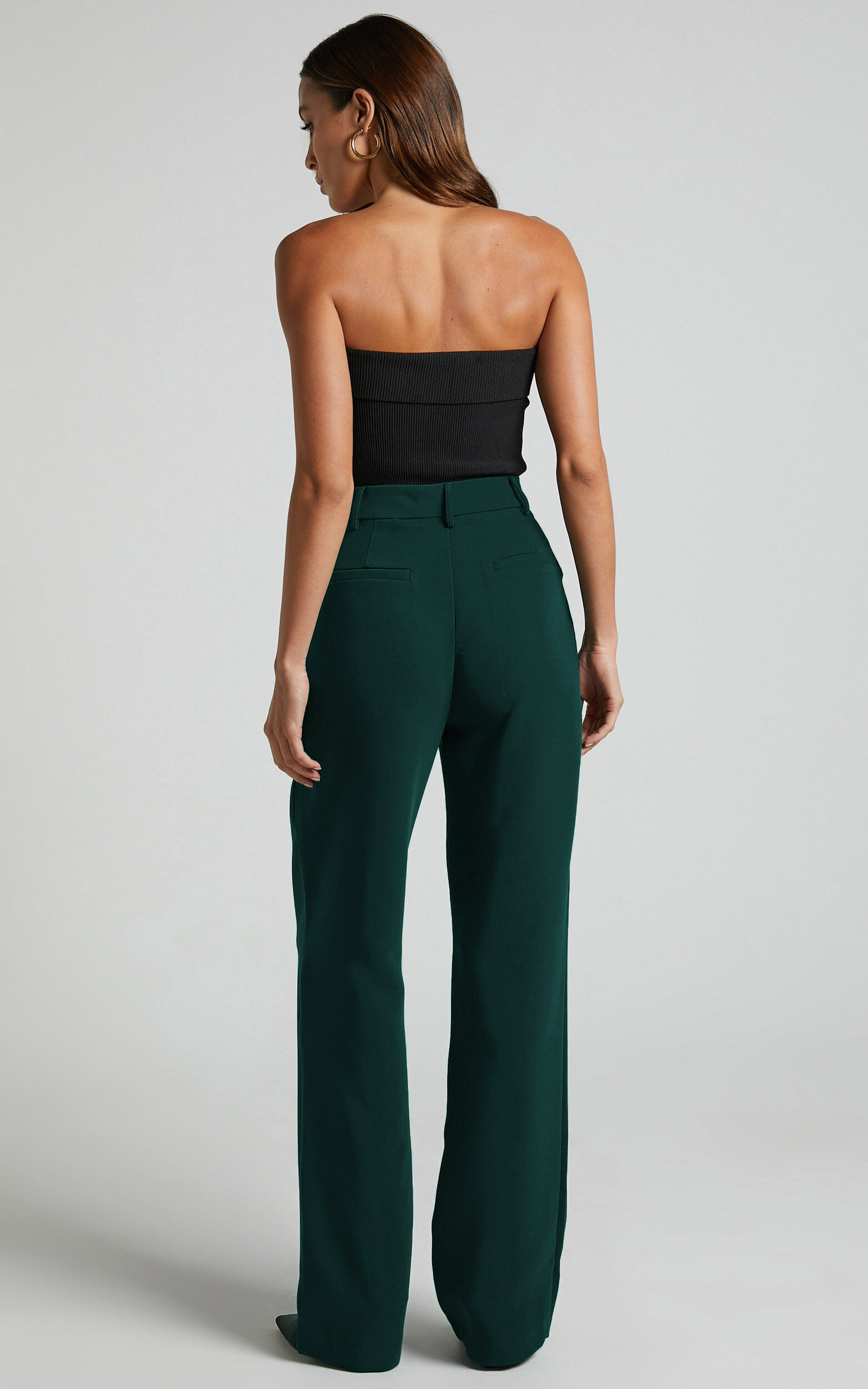 Tailored Lorcan Waisted | Forest High Pants Green - USA Pants in Showpo