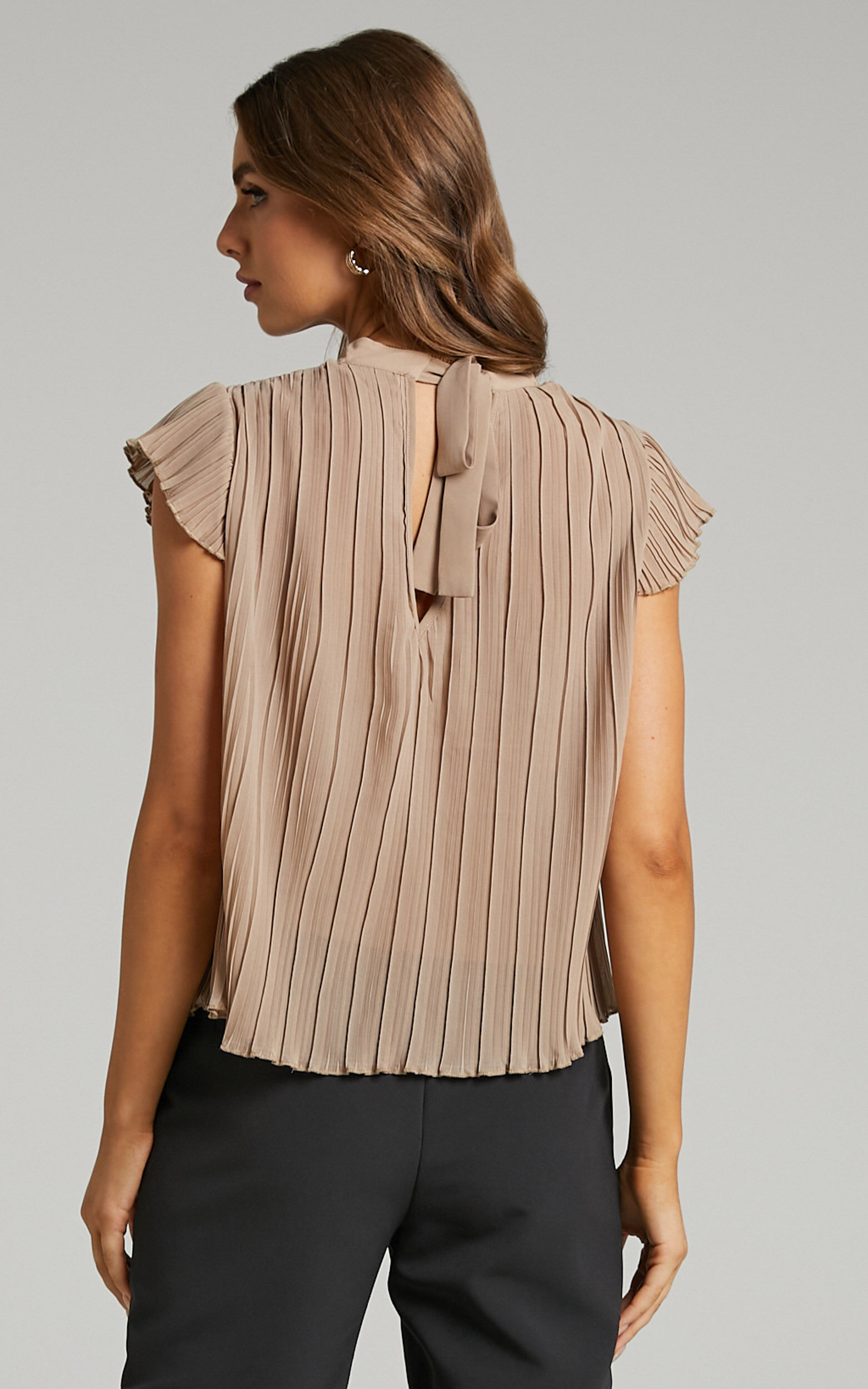 Beige high neck top sale