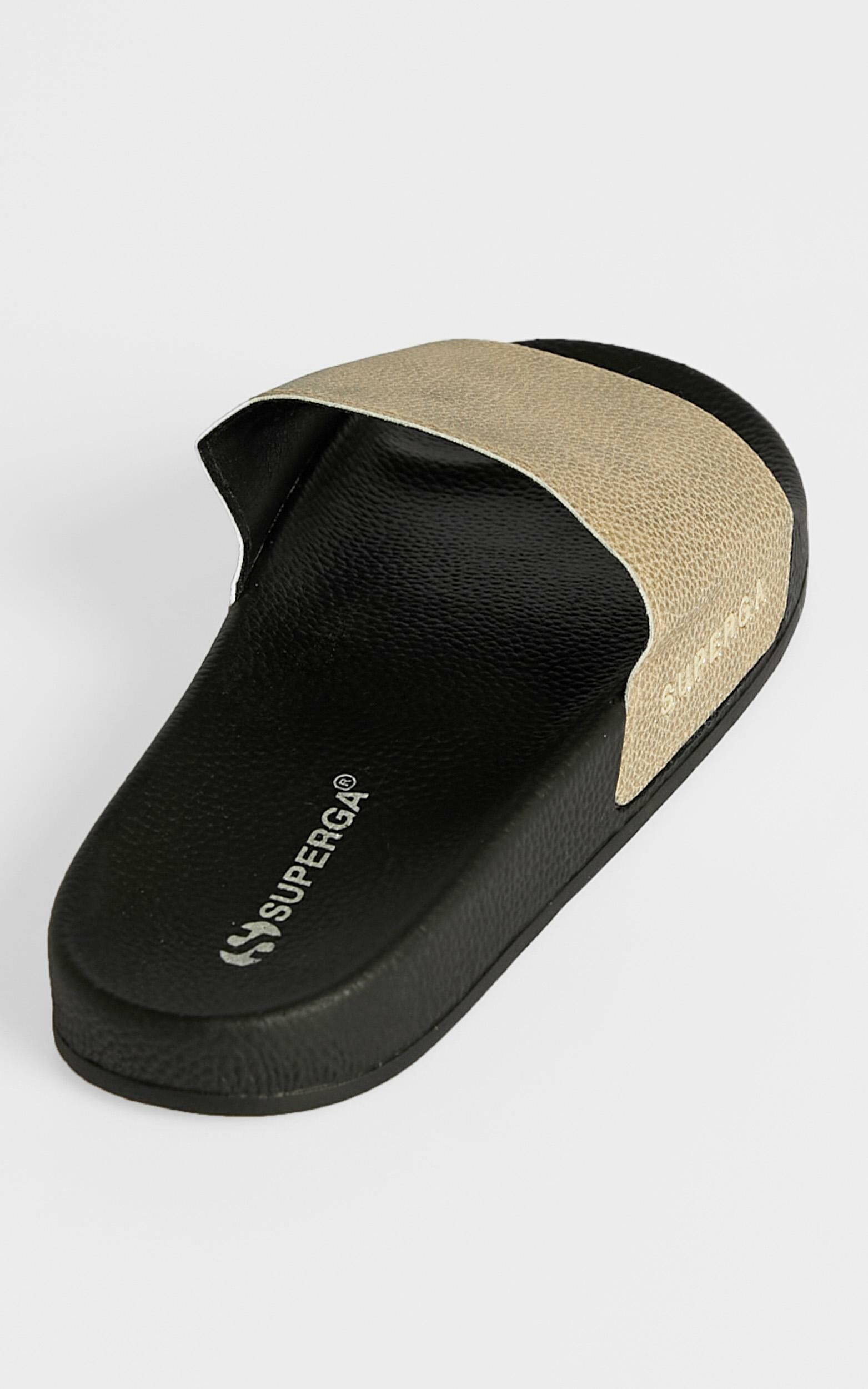 Superga gold slides cheap