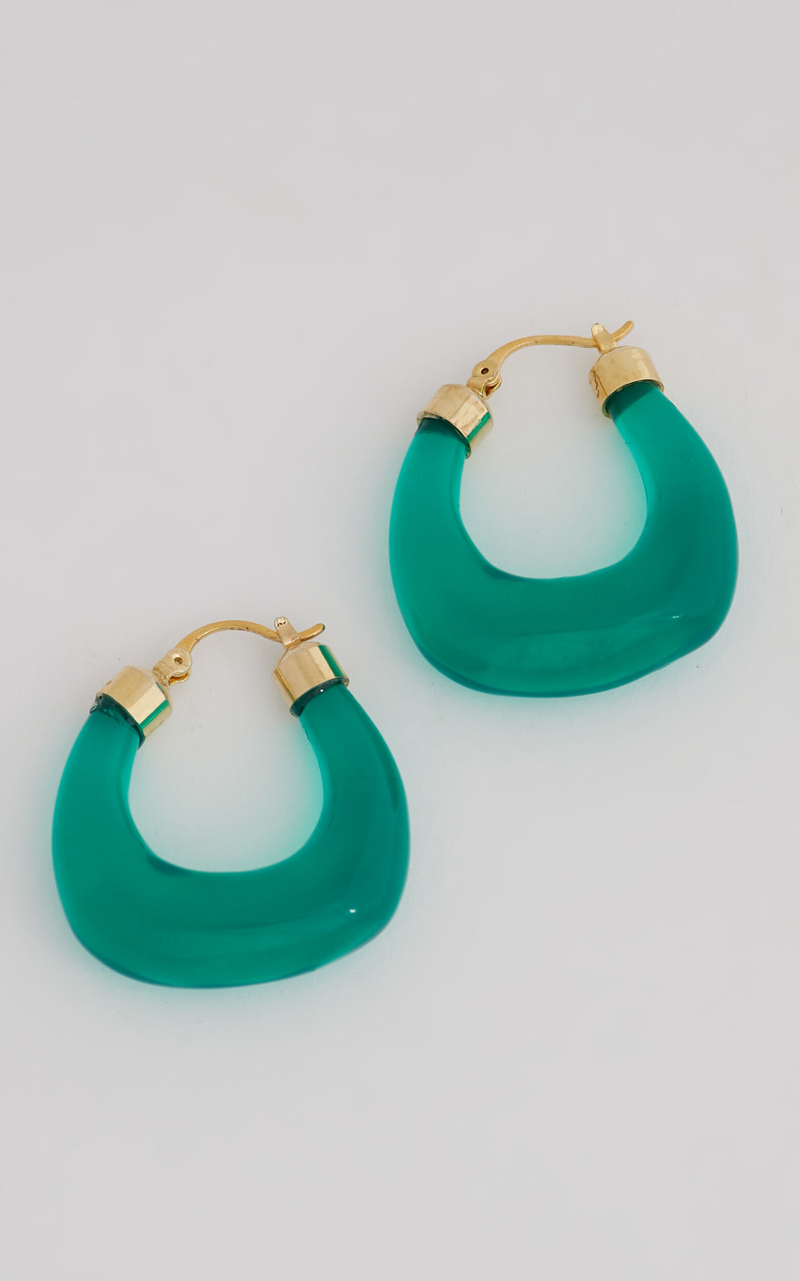Green resin hoop earrings outlet