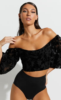 Arianae Top - High Neck Top in Black