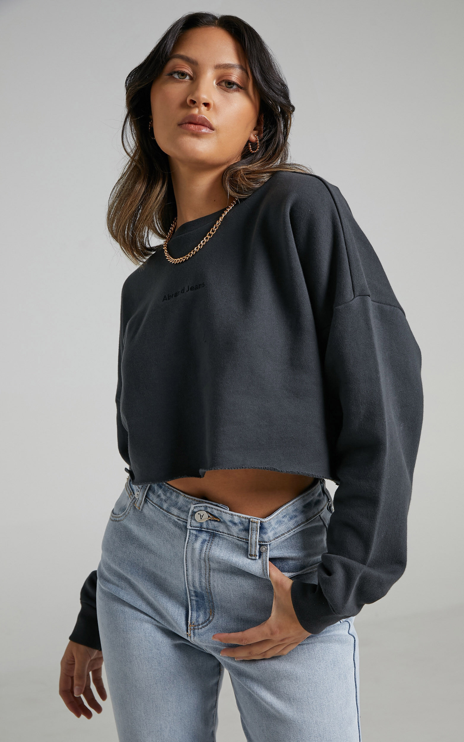 Crop top oversized sweater 2025