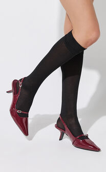 Therapy Shoes - Parlour Slingback Heels in Cherry Patent