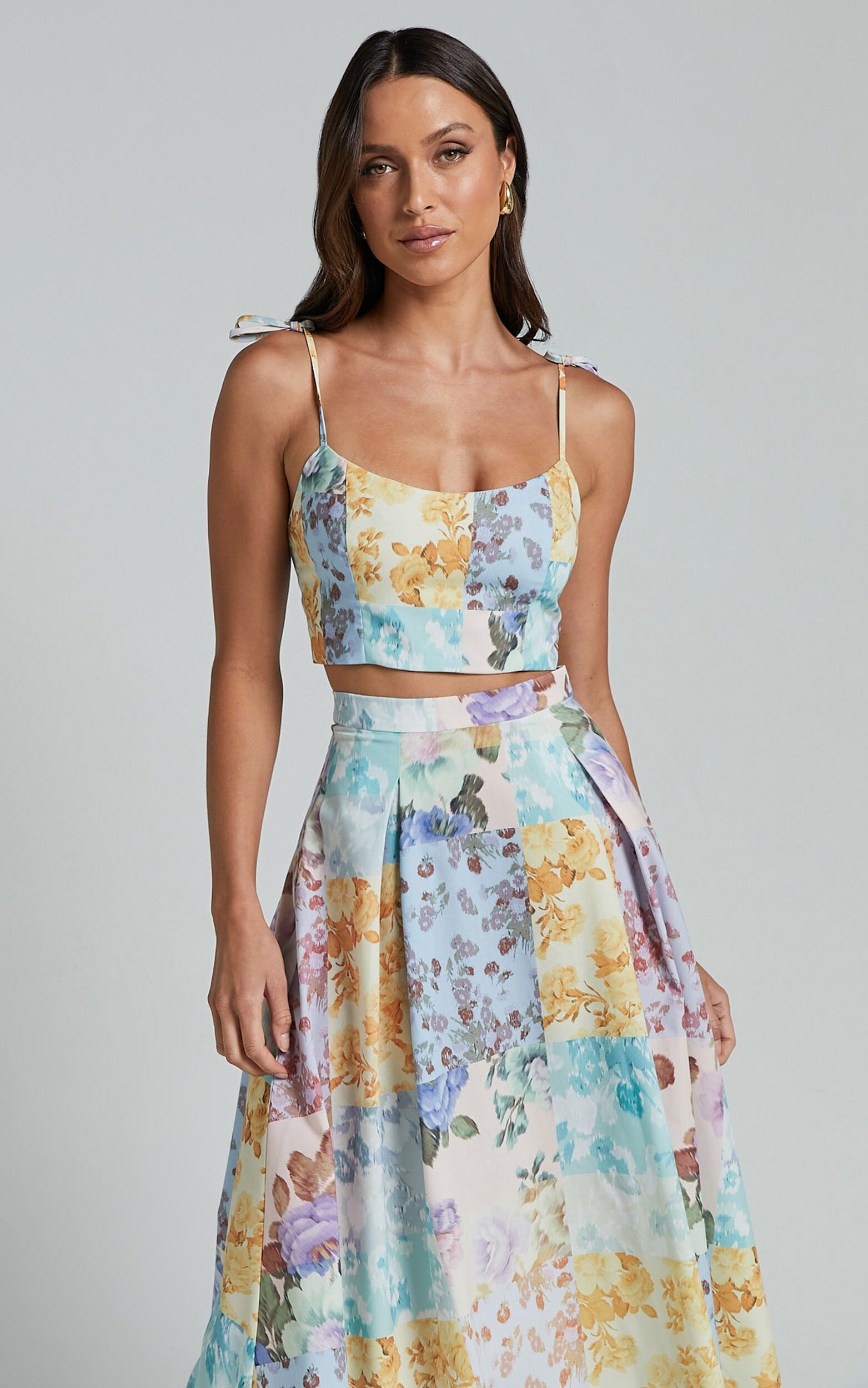 High waisted skirt and crop top set shop