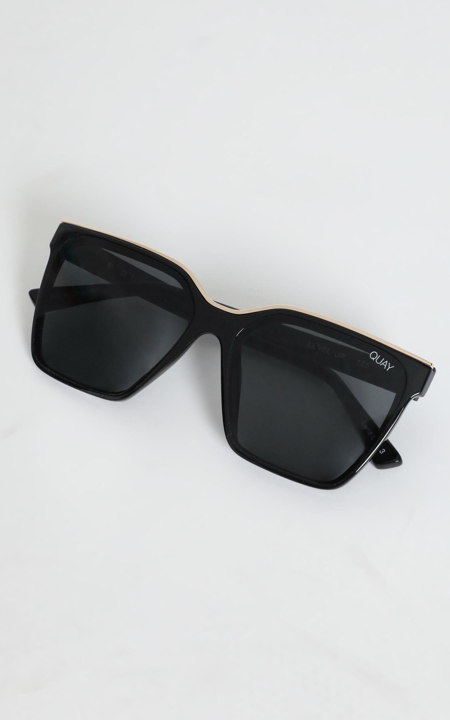 Quay X Lizzo Level Up Sunglasses in Black and Smoke Lens Showpo NZ