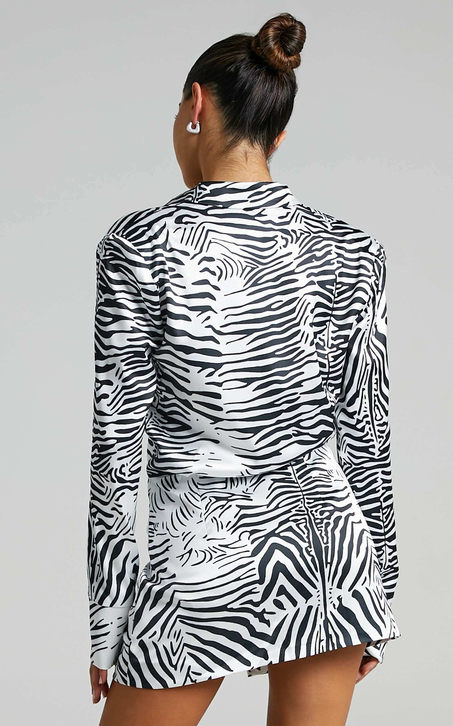 Lioness Mirror Image Mini Dress in Zebra Showpo