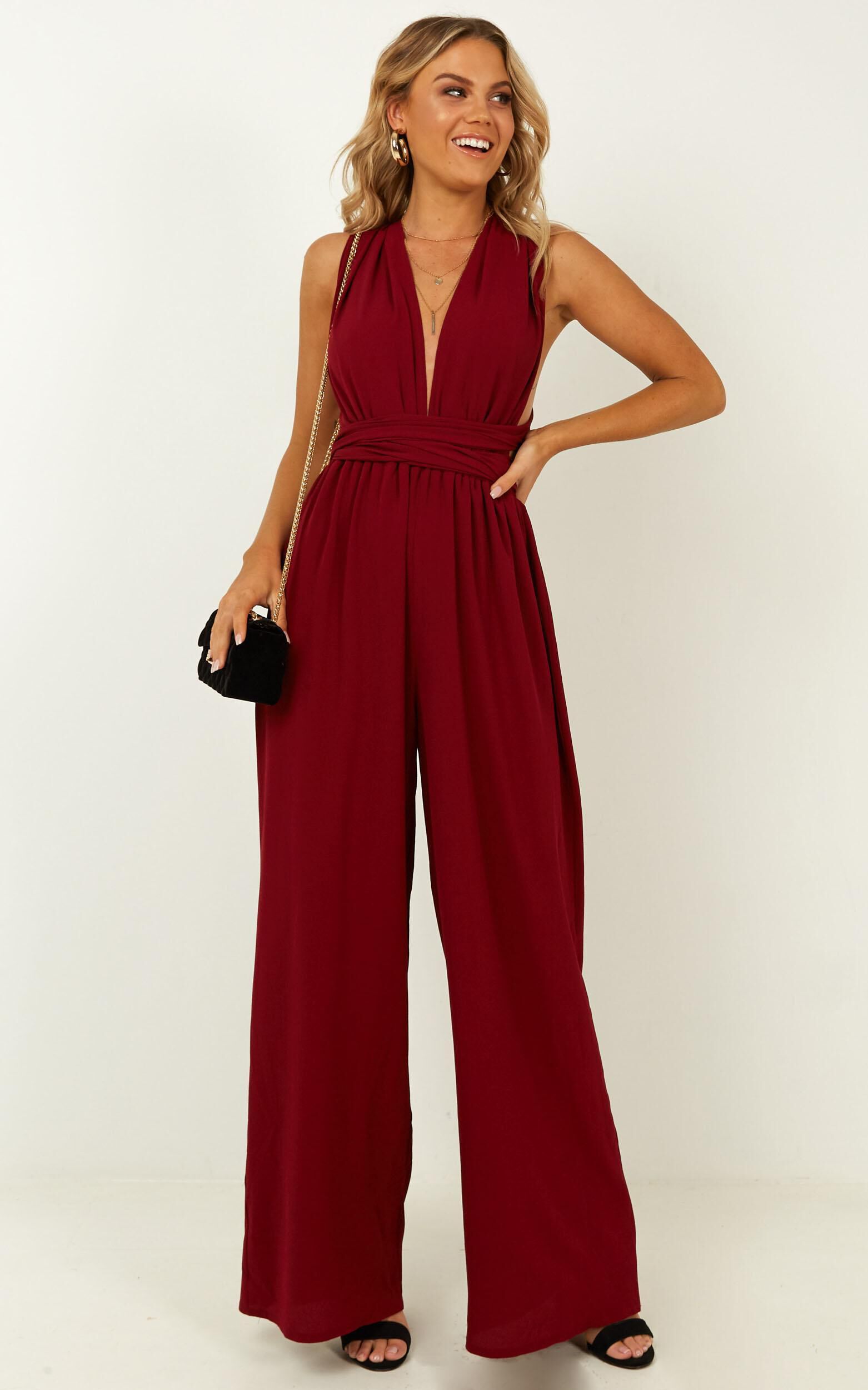 Girls Life Jumpsuit in Wine Showpo EU