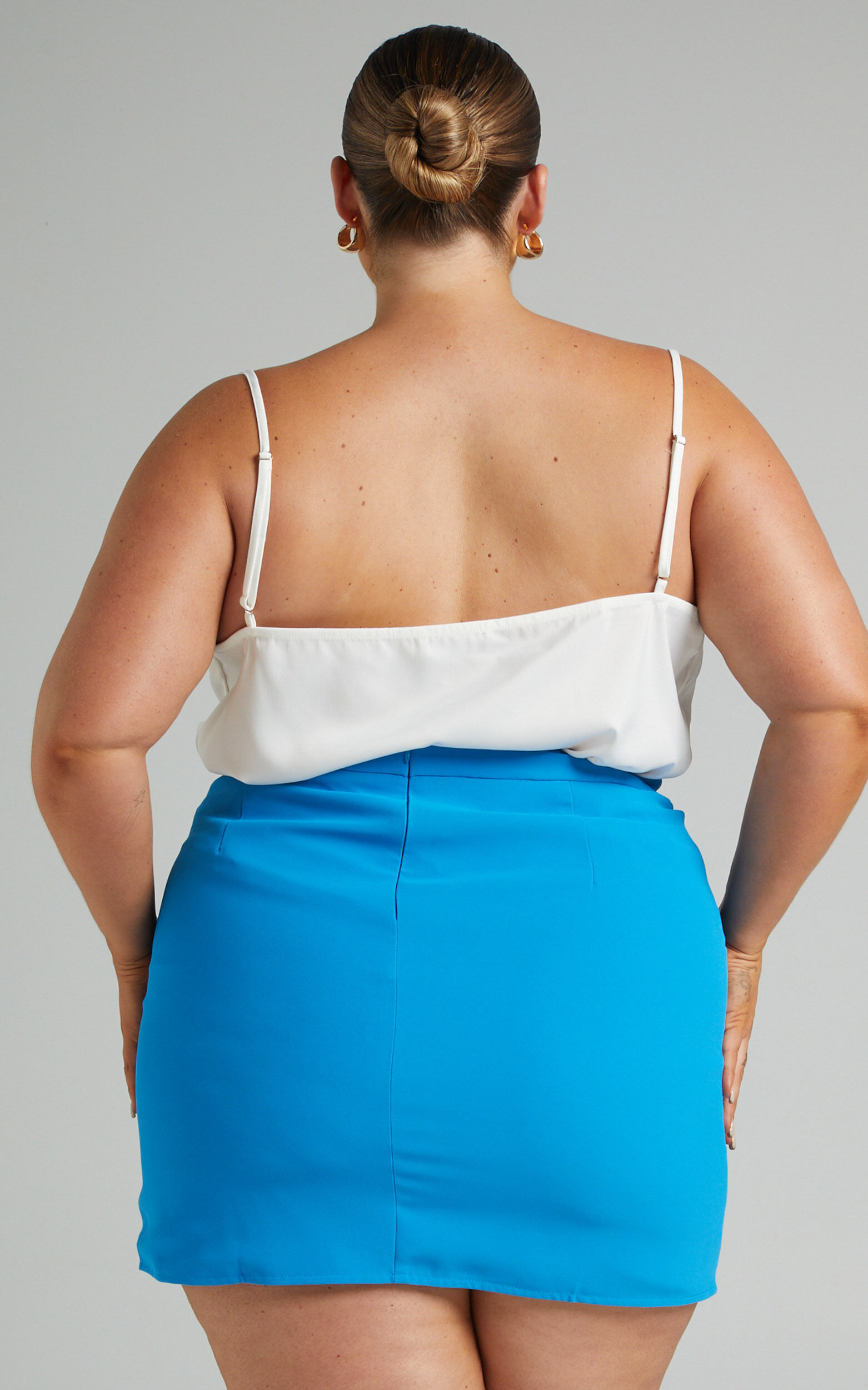 Blue mini store pencil skirt