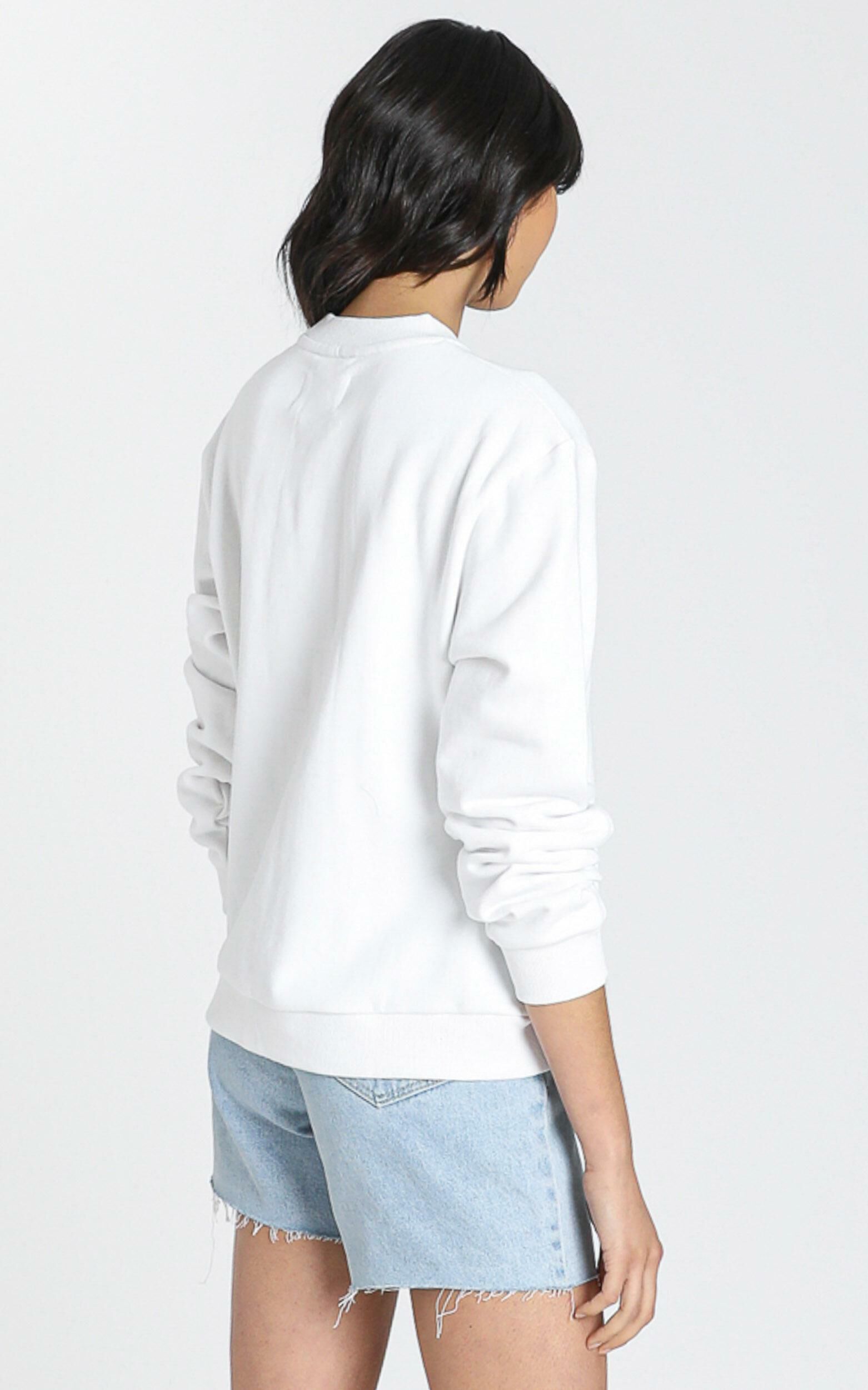 Rollas x Sofia Richie Vintage Logo Sweater in Vintage White Showpo