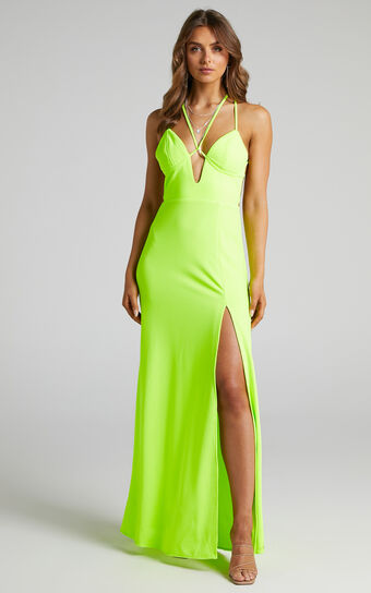 Evnika Midi Dress - Strappy Dress with Low Back in Green