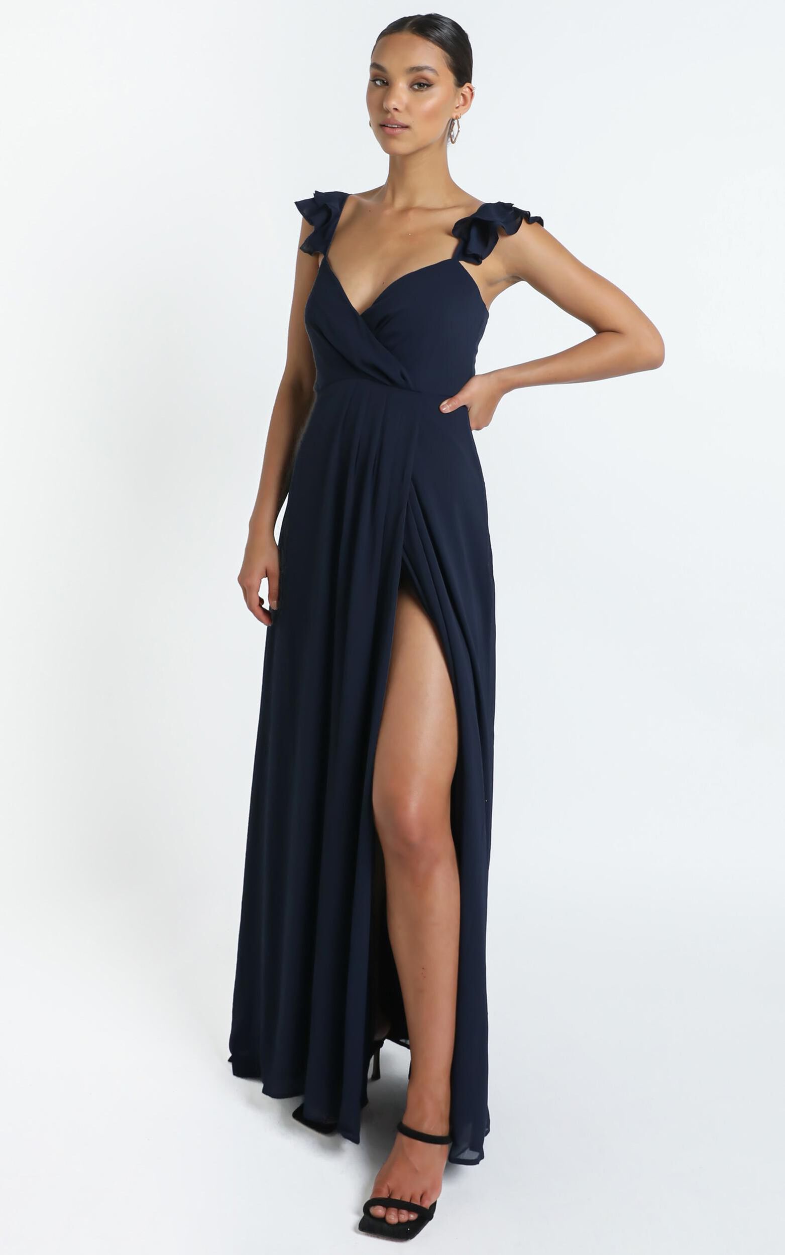 Wrap Your Troubles In Dreams Dress In Navy | Showpo USA