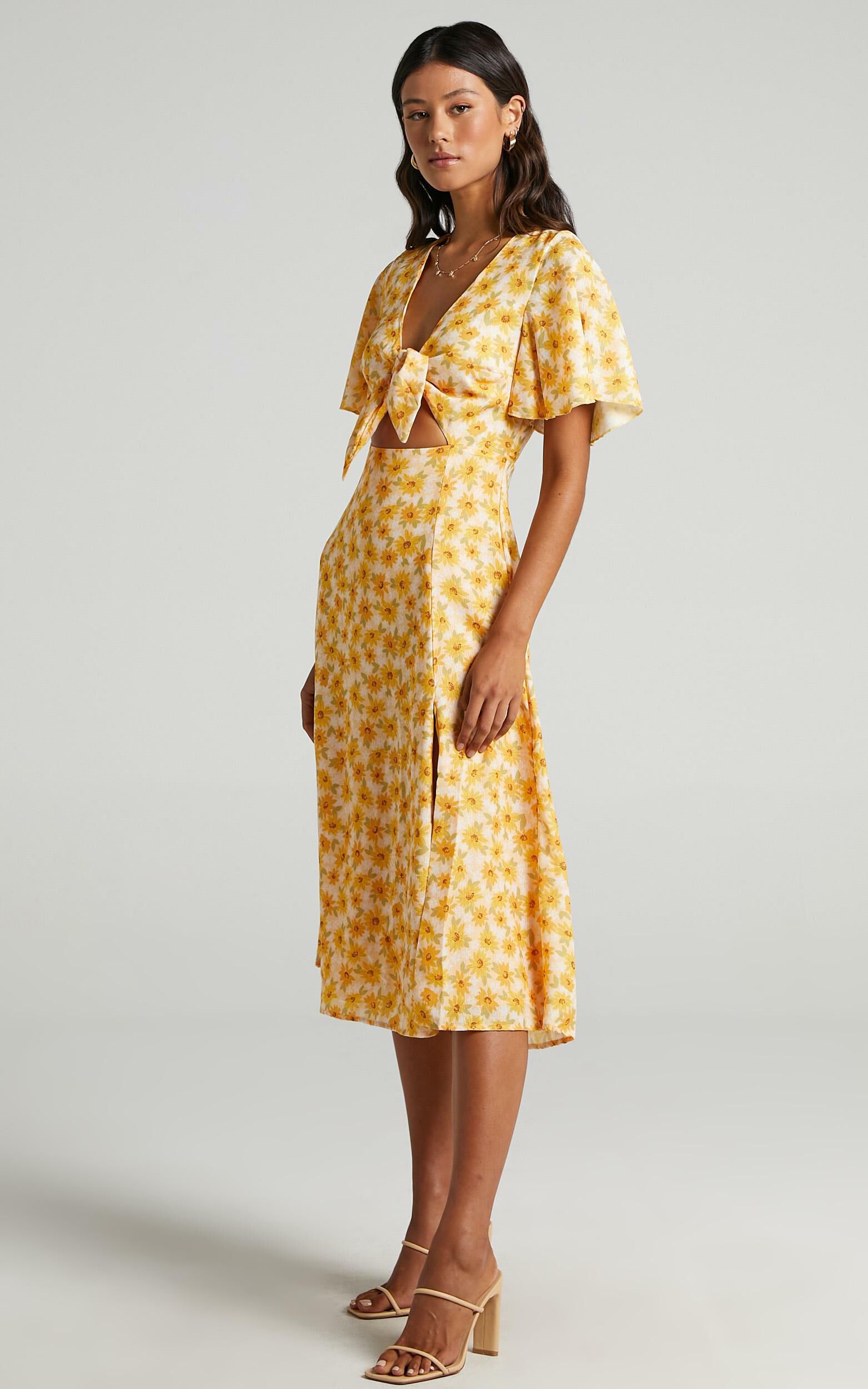 Sunflower Print Midi Dress | White House Black Market