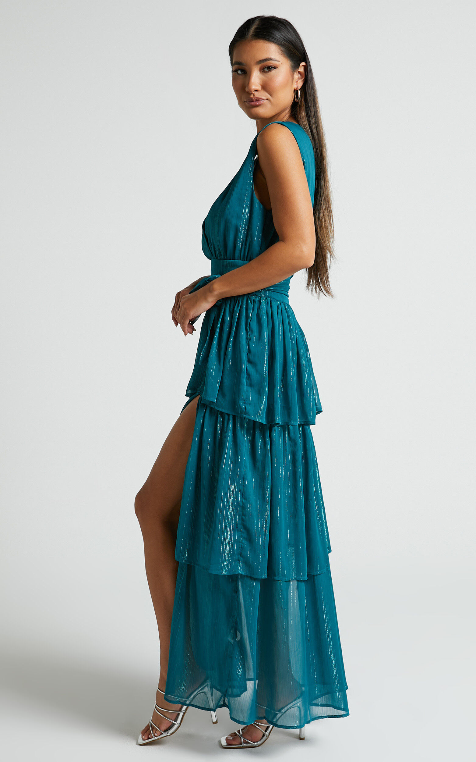 Alena midi dress in jewel green store