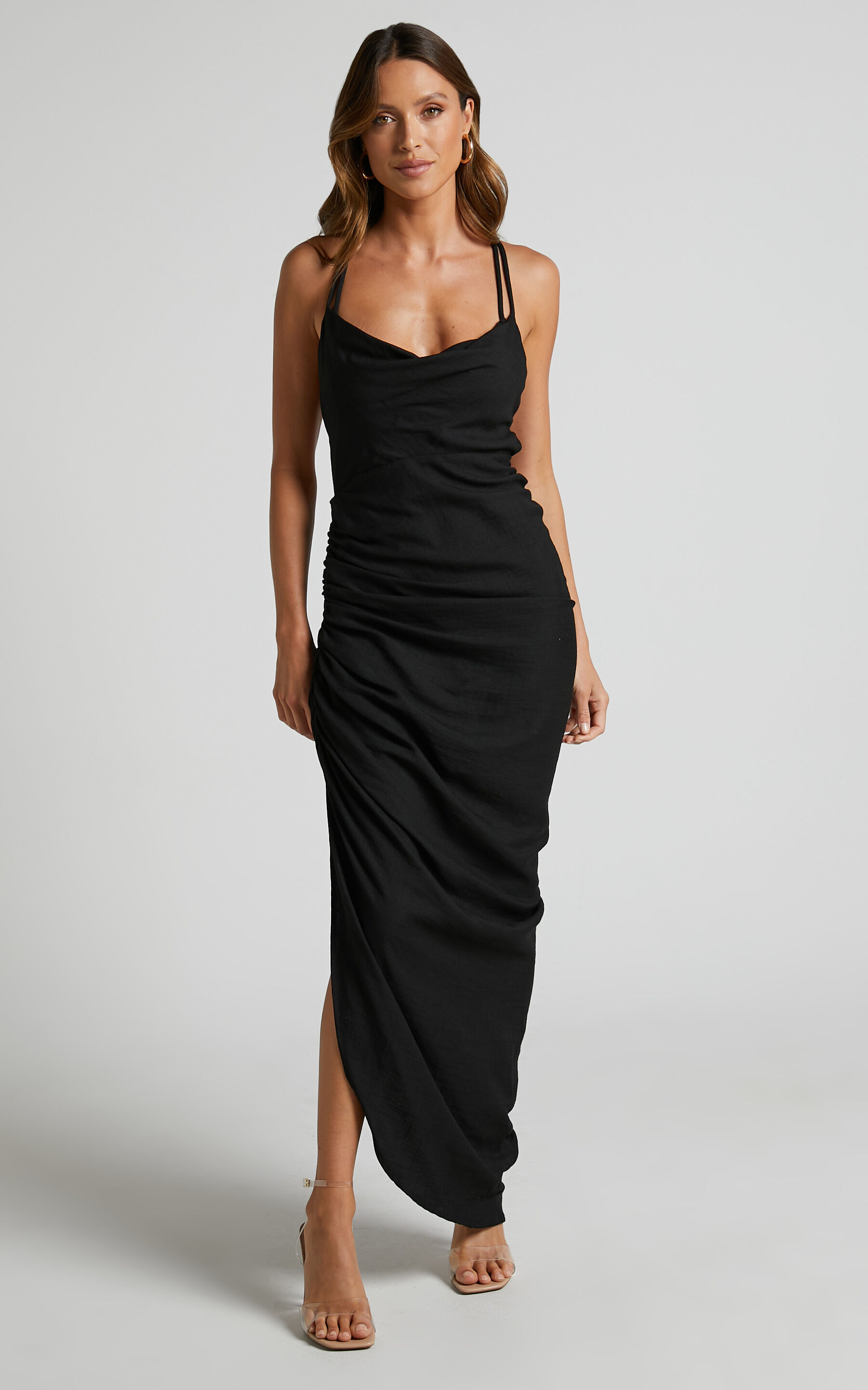 Midi black slip outlet