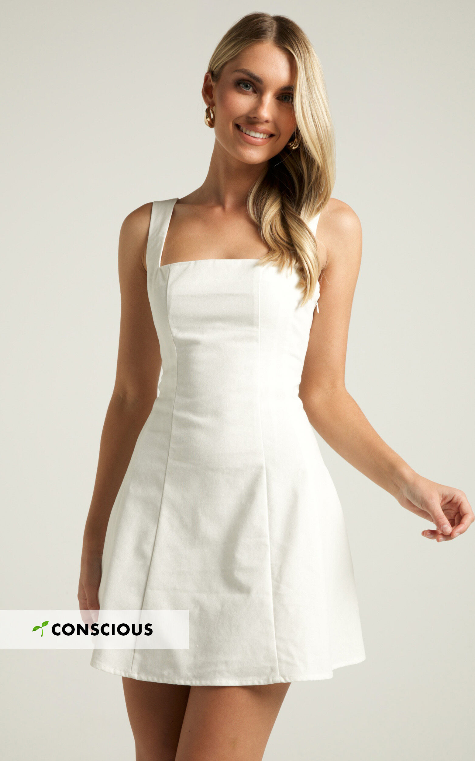 White a line mini dress on sale