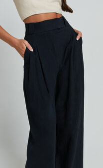Bette Pants - High Waisted Wide Leg Pants in Black