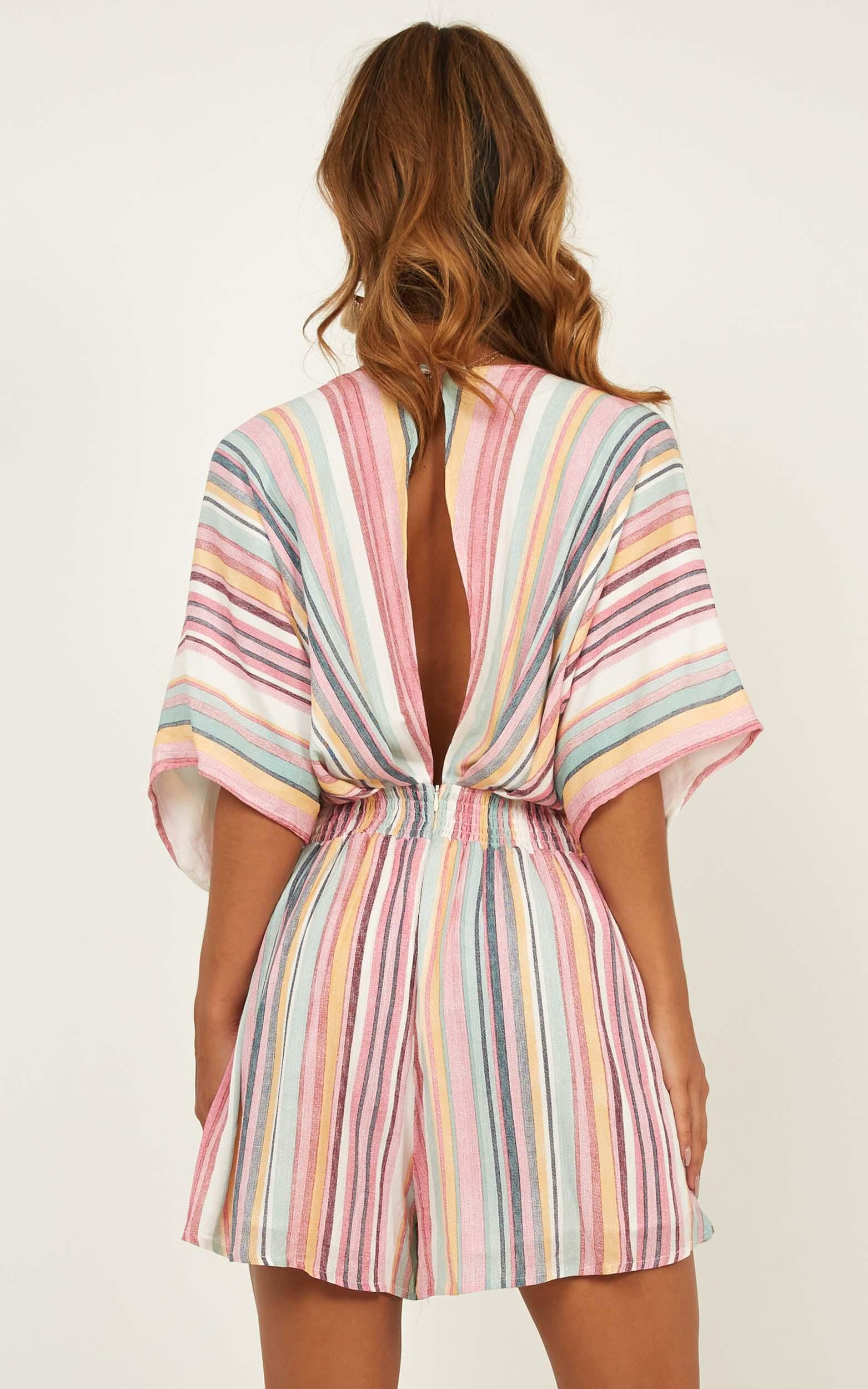 Rainbow 2025 stripe playsuit