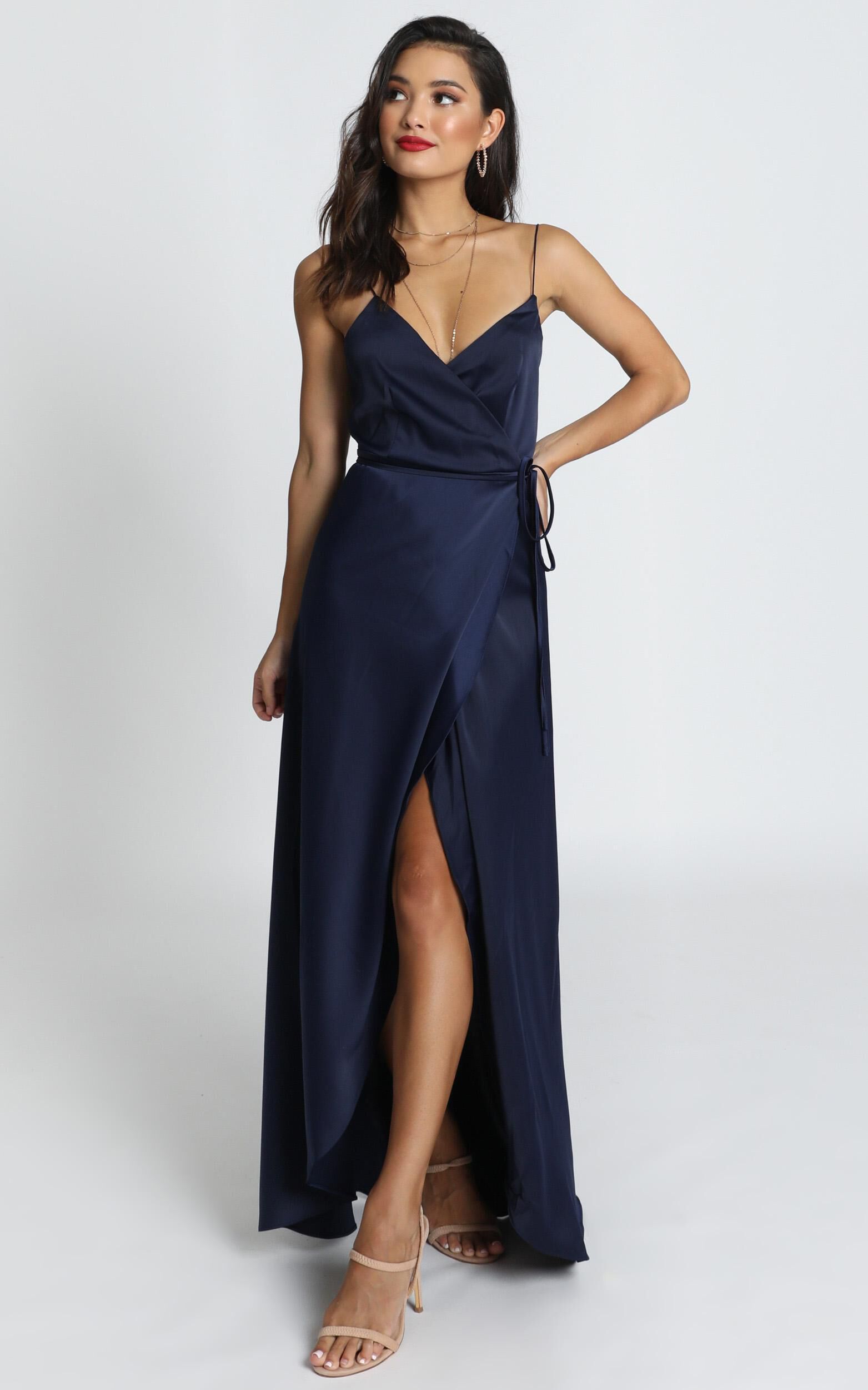Mine Would Be You Dress in Navy Satin - 20, NVY8