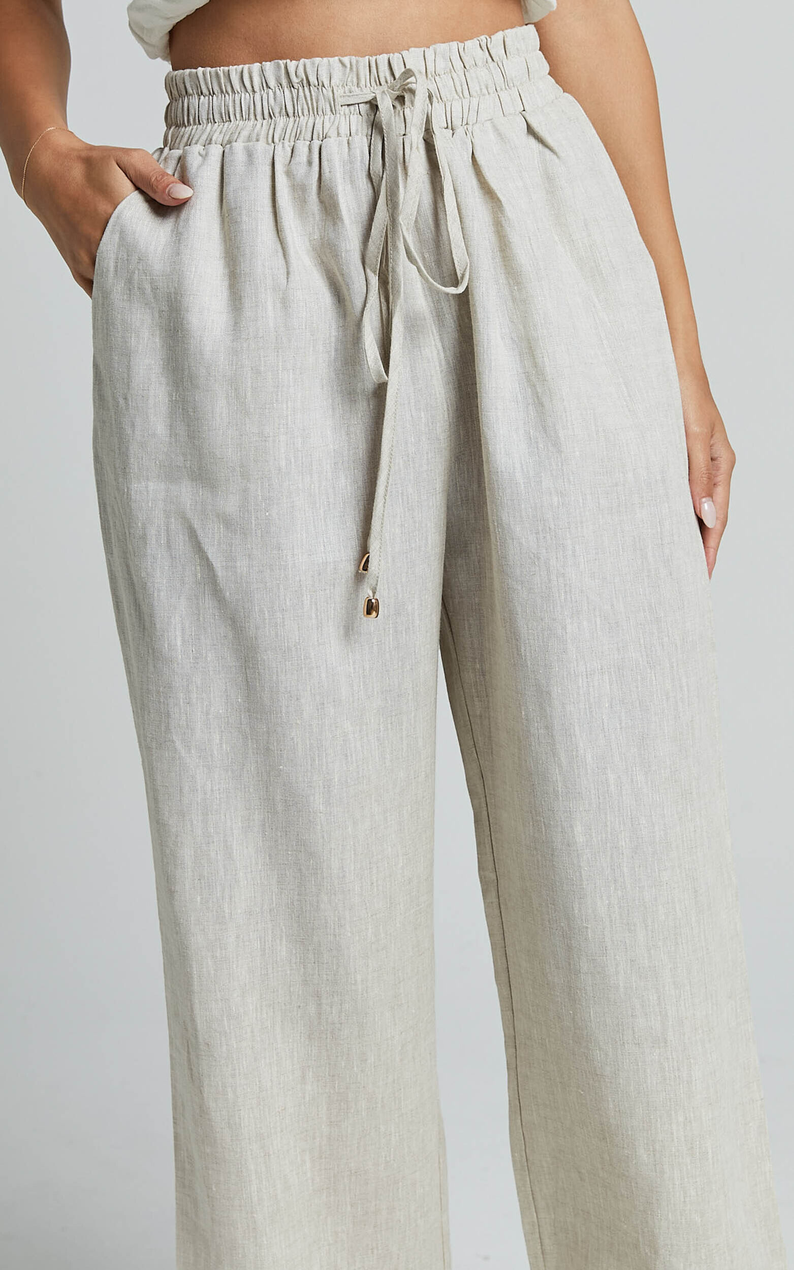 Tilly Linen Pants - Elasticated Drawstring Relaxed Linen