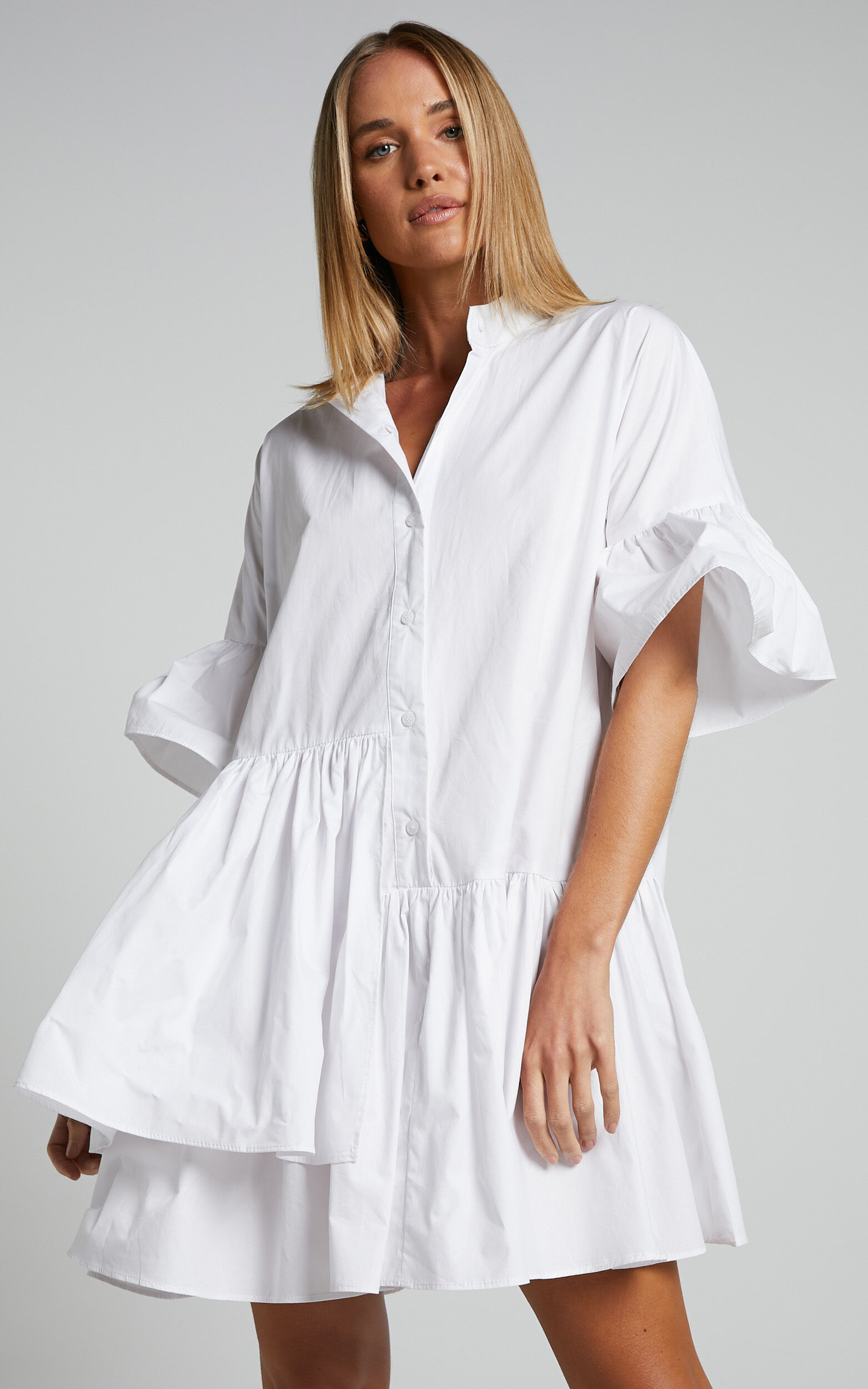 Button up smock dress sales