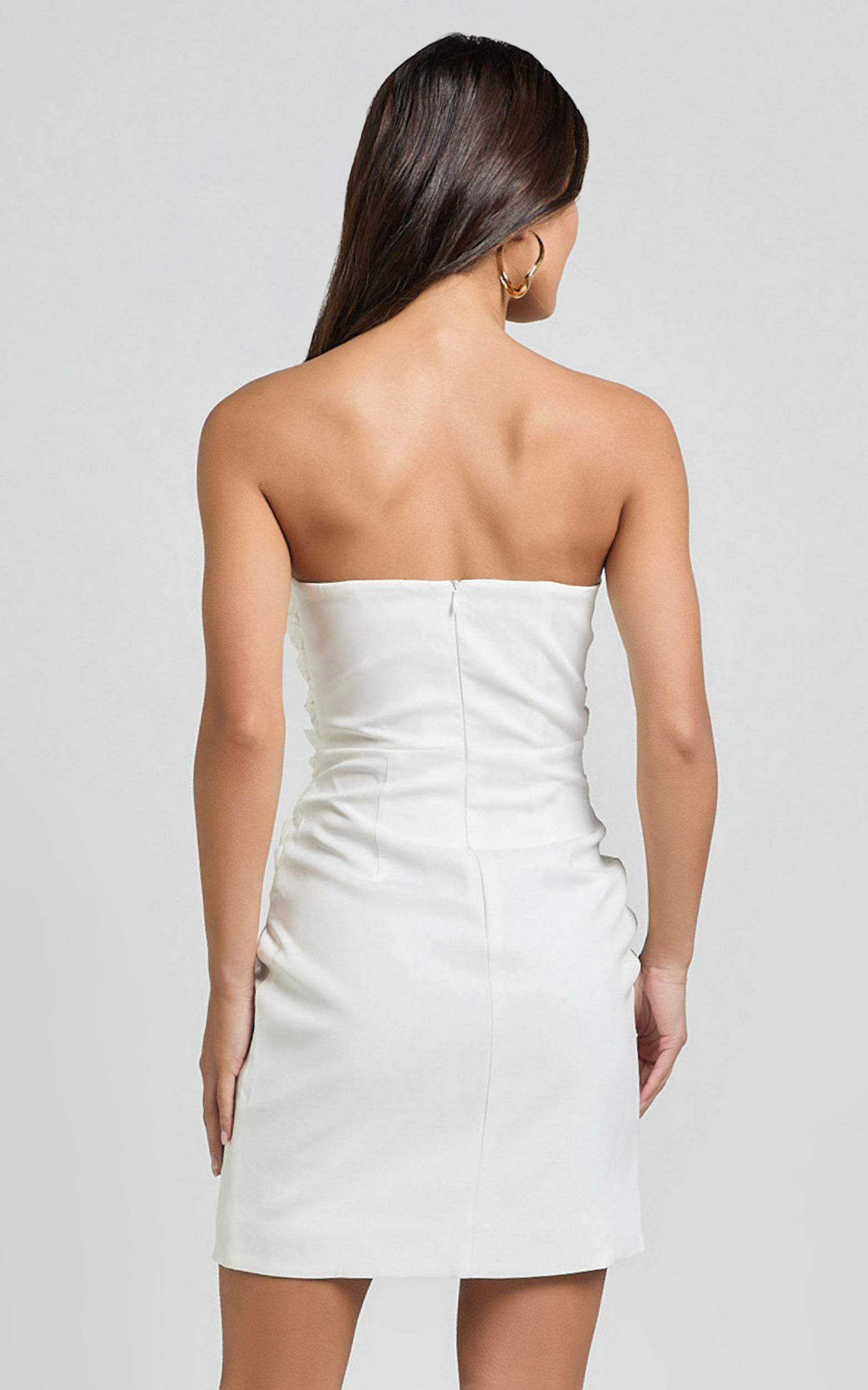 White strapless wrap dress new arrivals