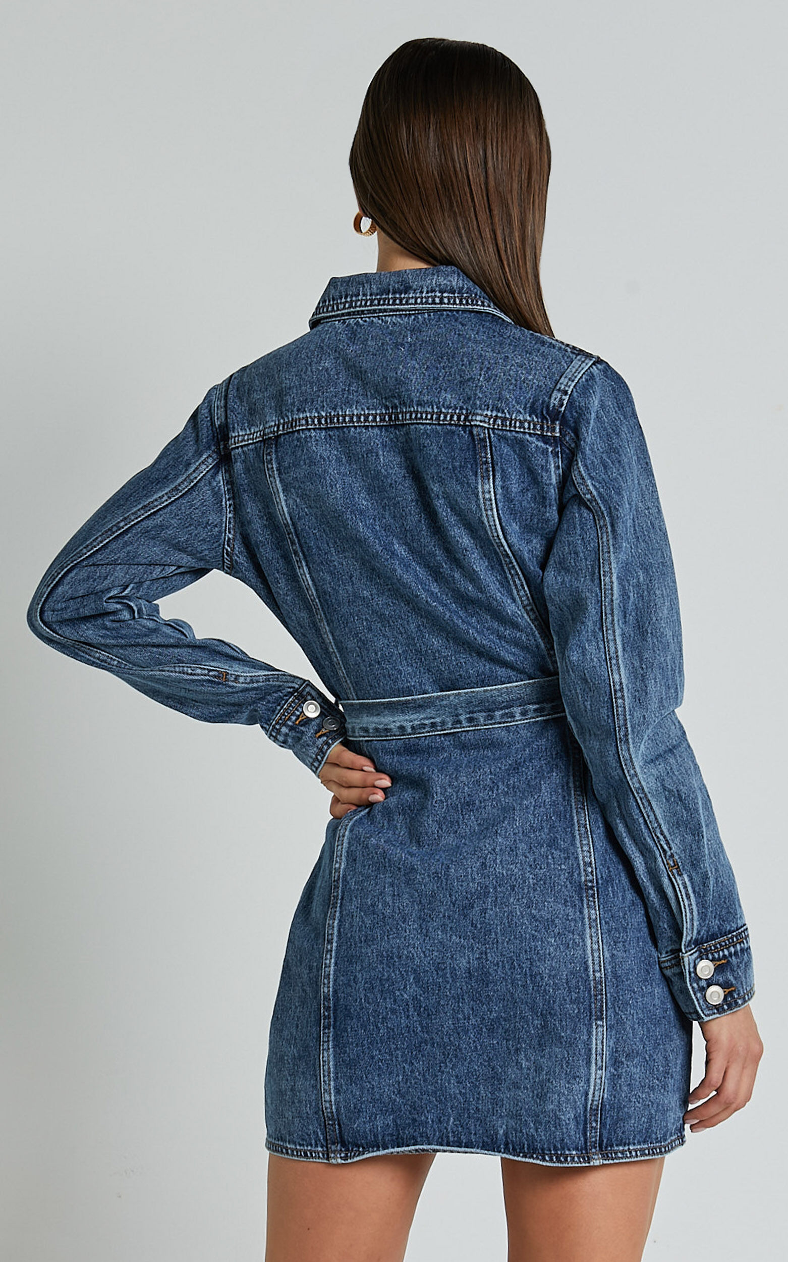 Nicole cotton denim shirtdress hot sale