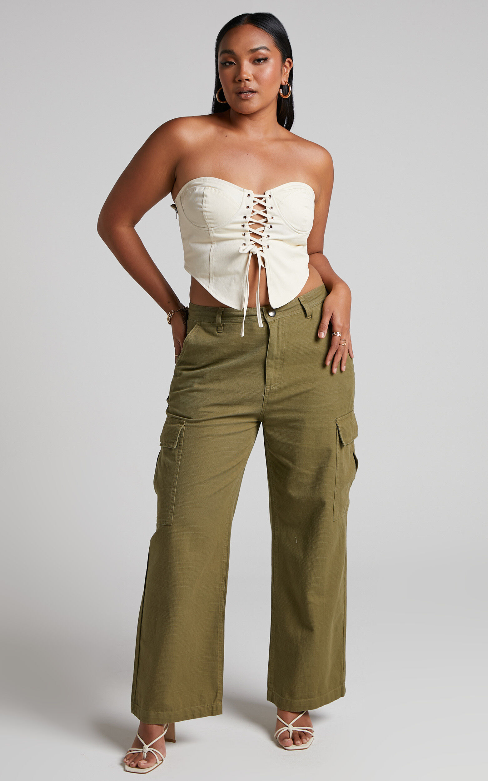 Women's mid rise cargo sales pants