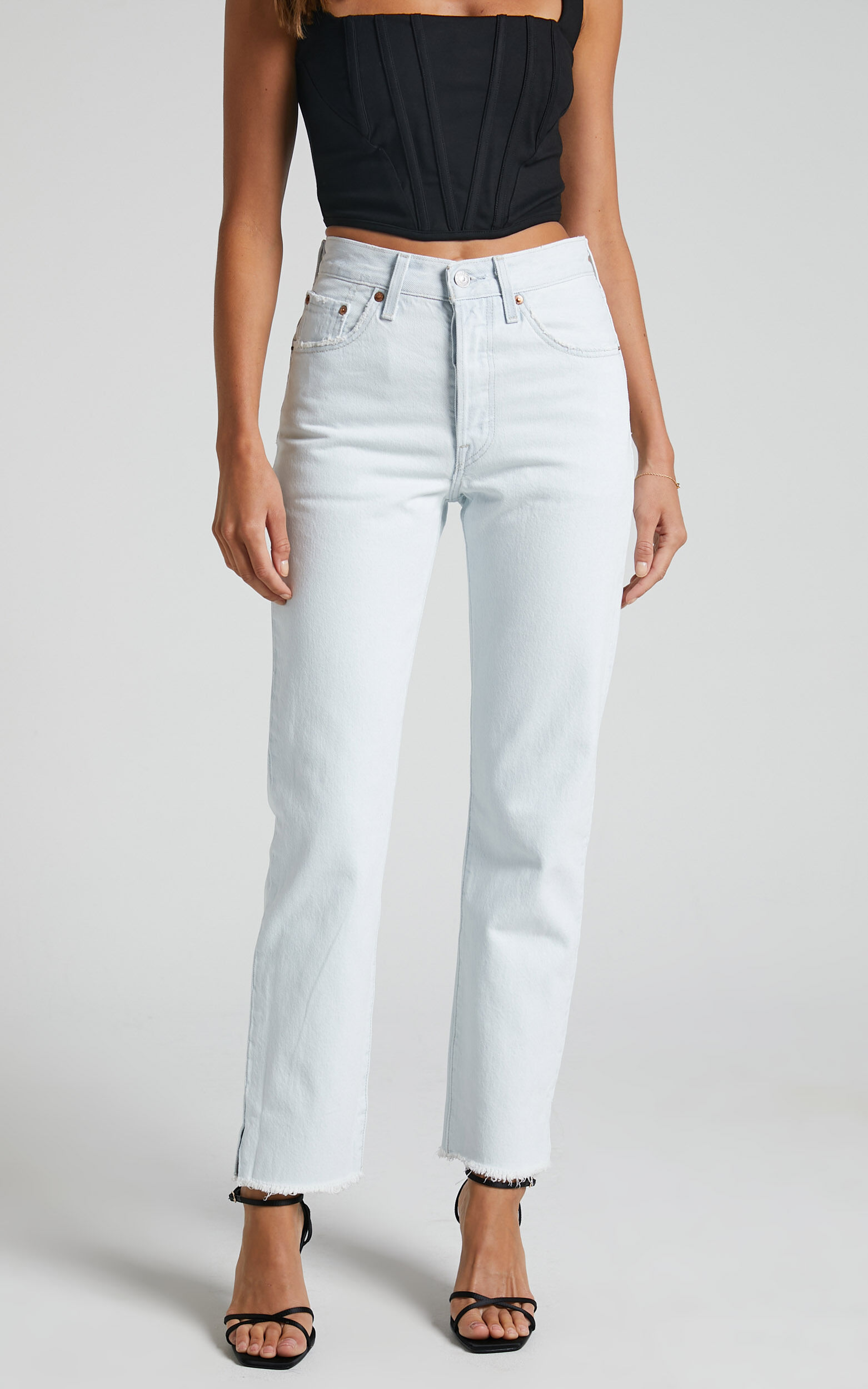 Levi s 501 Cropped Jean in RIGHT TURN LIGHT INDIGO Showpo USA