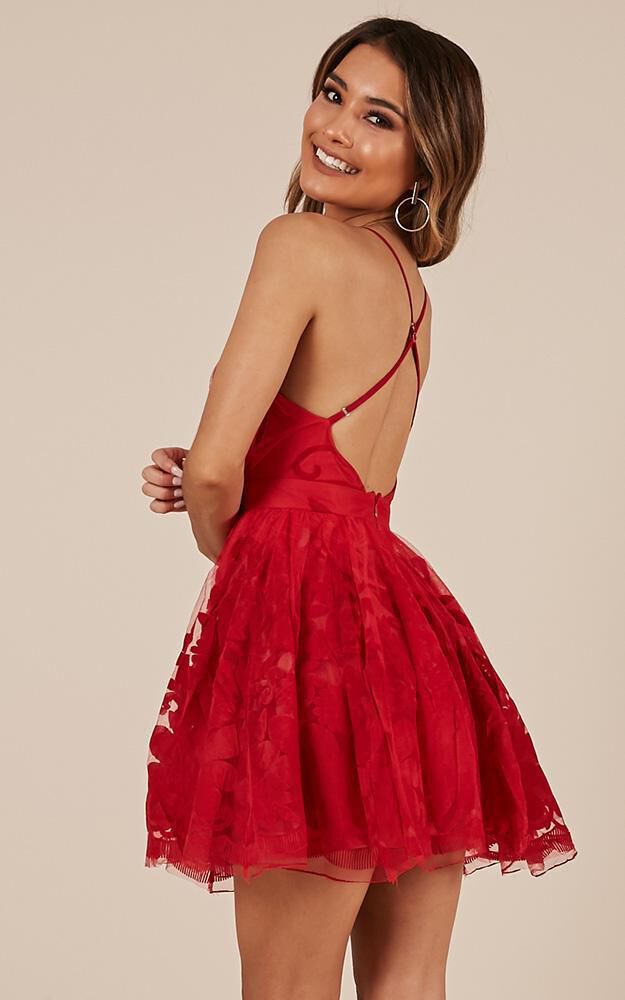 Moon Beam Dress In Red