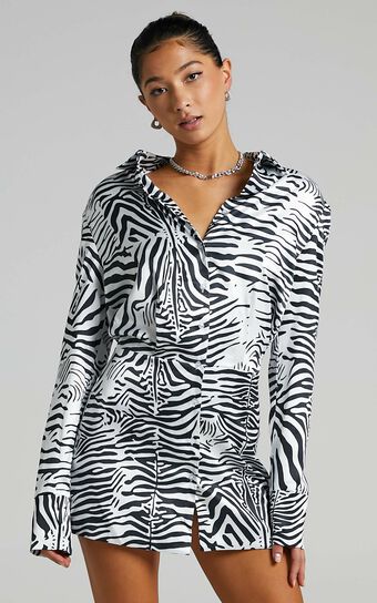 Lioness - Mirror Image Mini Dress in Zebra
