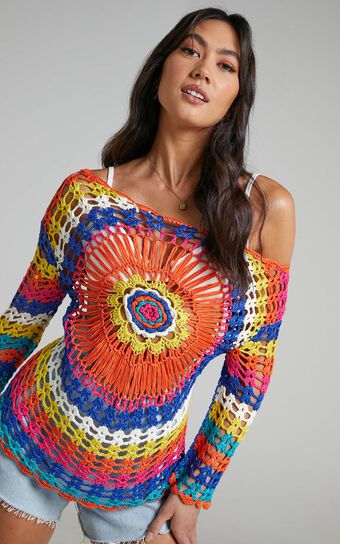 Jasperine Top - Crochet Top in Multi