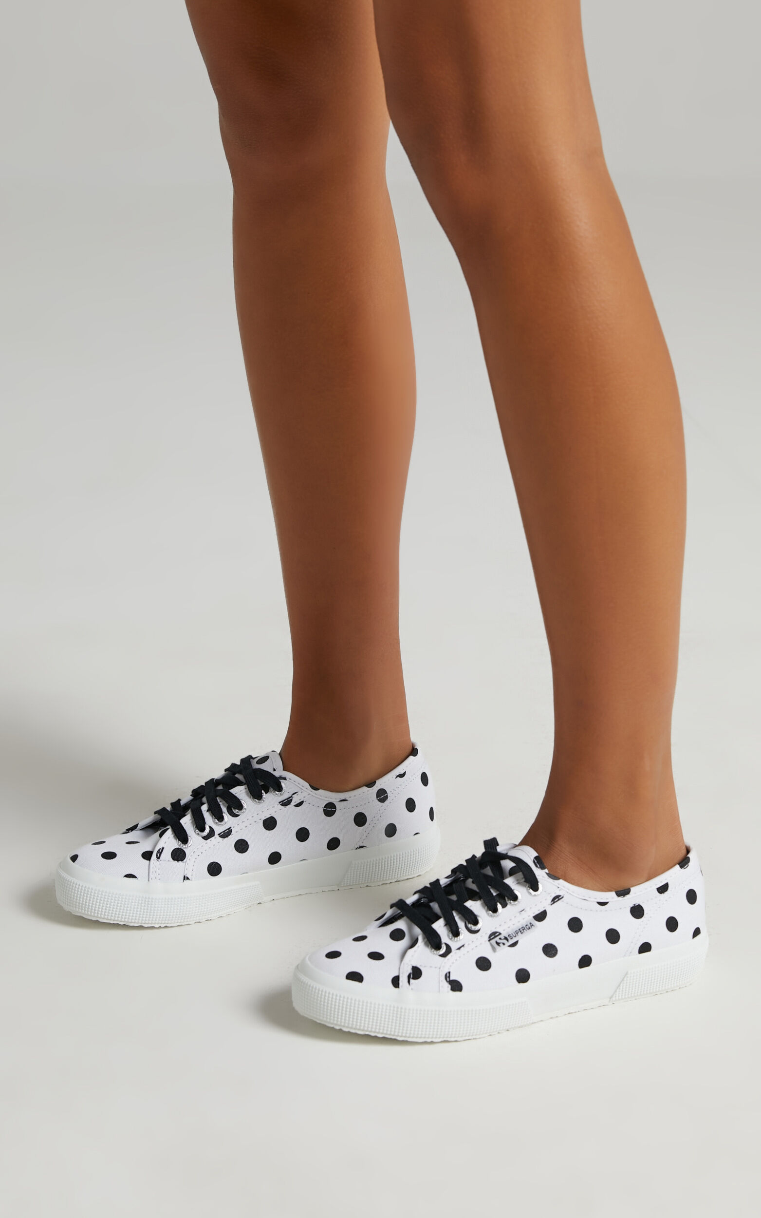 Superga 2750 Polkadots Sneakers in A3Y White Black Dots Showpo