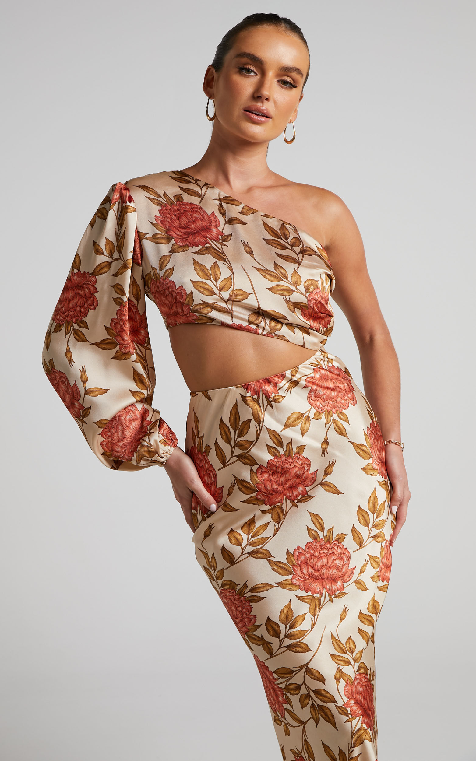 Shoulder cut clearance out dress