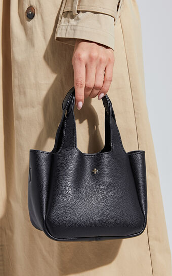 Peta and Jain - Tahli Bag in Black PU/Gold