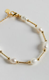 Irene Bracelet - Floating Pearl Bracelet in Gold